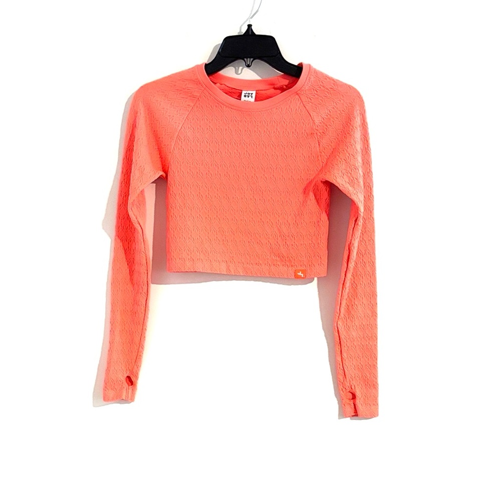 JoyLab‎ Size M Bright Coral Textured Crop Top